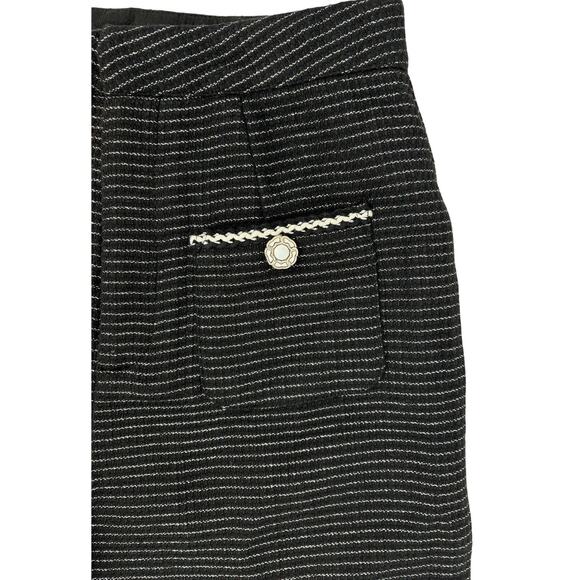 NEW Cider Women's Wide Leg‎ Pants Black W/ Metallic Striping Medium Cropped NWT - Picture 5 of 13